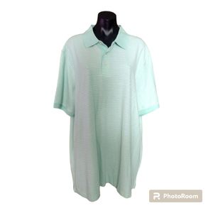 Golf Croft & Barrow Polo Light Green & White Striped XXL